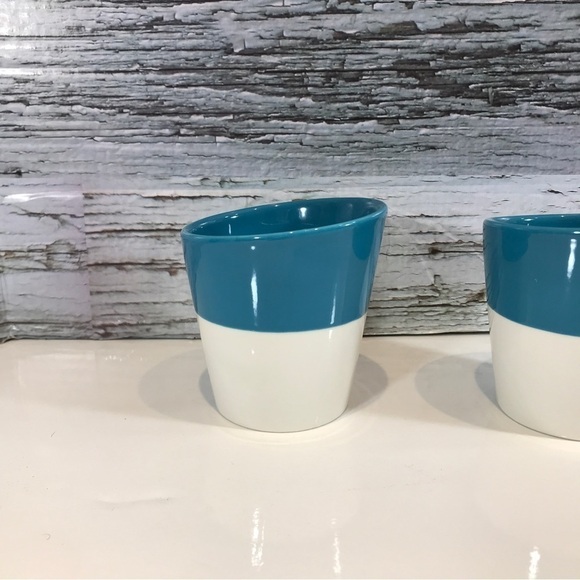 Starbucks Tazo Tea Blue & White Bone China Mugs 8OZ Set of 2 2011 - Picture 3 of 5